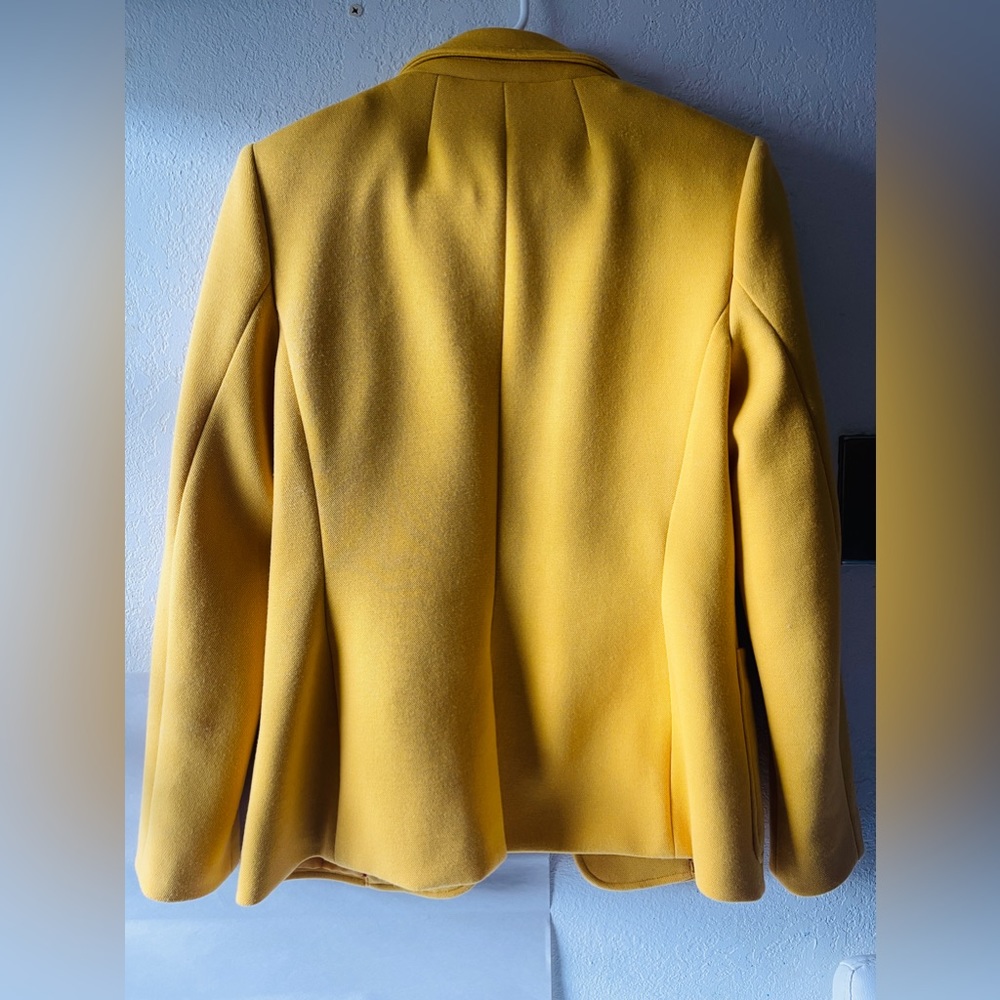 Tommy Hilfiger Jersey Yellow Lined Blazer Jacket Size 6 - Picture 4 of 5